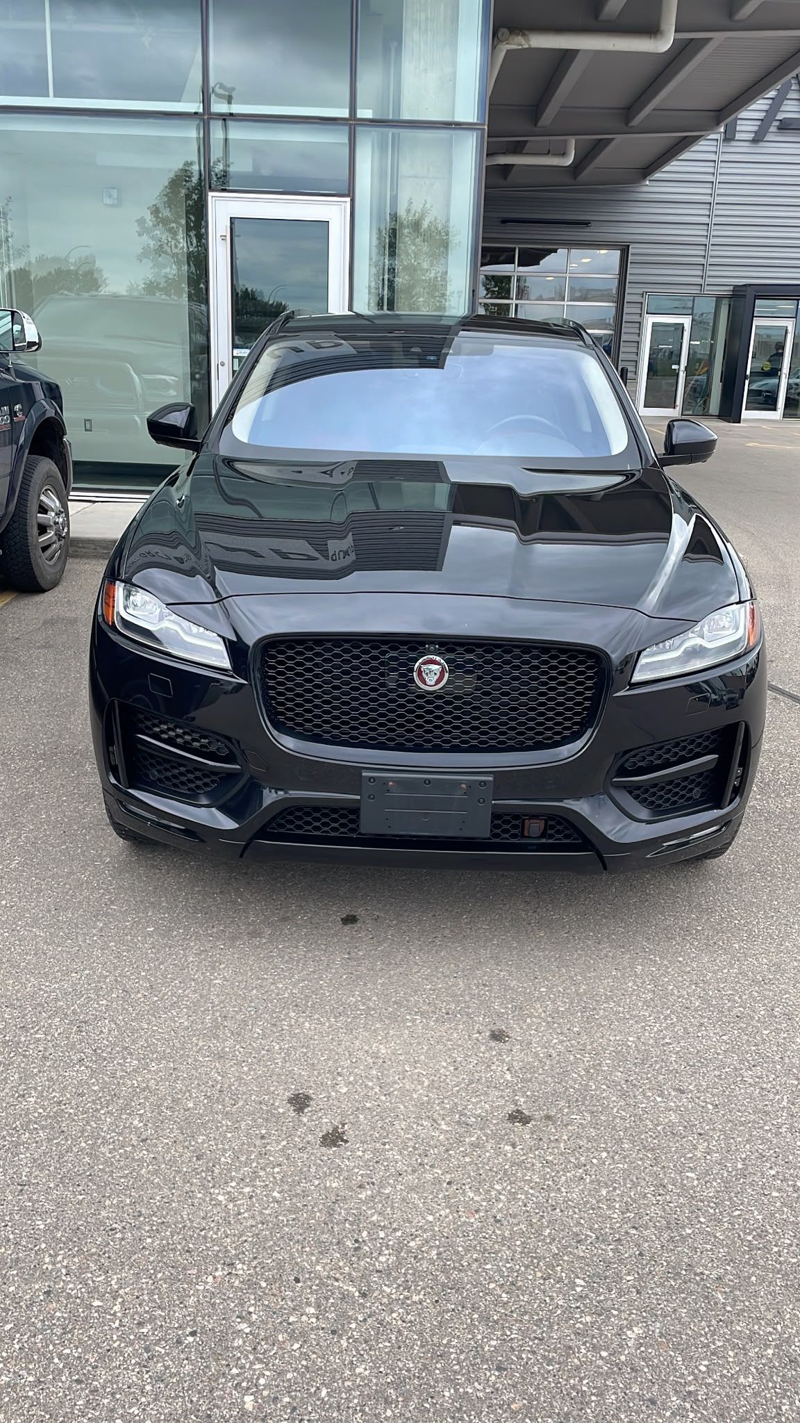 Detailed black luxury SUV exterior finish