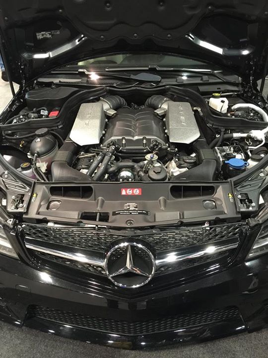 Mercedes AMG V8 engine bay degreased and dressed