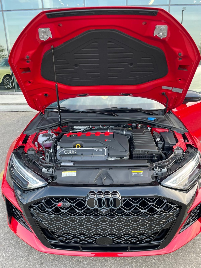 Audi RS TFSI engine bay clean and paint protection
